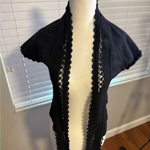Ann Taylor Black Open-Front Shrug
